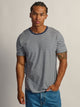 STRIPED VICTOR CREWNECK TEE - CHARCOAL NAVY BOATHOUSE - Boathouse USA