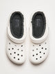 WOMENS CROCS CLASSIC LINED CLOG - WHITE/GREY CROCS - Boathouse USA