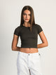 HARLOW RIBBED SEAMLESS TEE - CHARCOAL HARLOW - Boathouse USA