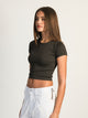 HARLOW RIBBED SEAMLESS TEE - CHARCOAL HARLOW - Boathouse USA
