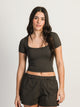 HARLOW SQUARE NECK SEAMLESS TEE - CHARCOAL HARLOW - Boathouse USA