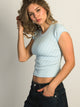 HARLOW DITSY RIBBED BABY TEE - BLUE HARLOW - Boathouse USA