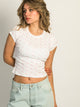 HARLOW DITSY RIBBED BABY TEE - WHITE HARLOW - Boathouse USA