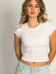 HARLOW DITSY RIBBED BABY TEE - WHITE HARLOW - Boathouse USA