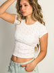 HARLOW DITSY RIBBED BABY TEE - WHITE HARLOW - Boathouse USA