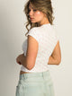 HARLOW DITSY RIBBED BABY TEE - WHITE HARLOW - Boathouse USA