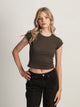HARLOW ESSENTIAL RIBBED BABY TEE - CHARCOAL HARLOW - Boathouse USA