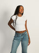 HARLOW ESSENTIAL RIBBED MELANGE BABY TEE - CLOUD HARLOW - Boathouse USA