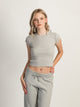 HARLOW ESSENTIAL RIBBED MELANGE BABY TEE - HEATHER GREY HARLOW - Boathouse USA