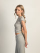 HARLOW ESSENTIAL RIBBED MELANGE BABY TEE - HEATHER GREY HARLOW - Boathouse USA