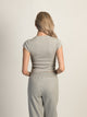 HARLOW ESSENTIAL RIBBED MELANGE BABY TEE - HEATHER GREY HARLOW - Boathouse USA