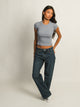 HARLOW ESSENTIAL RIBBED BABY TEE - DENIM HARLOW - Boathouse USA