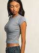 HARLOW ESSENTIAL RIBBED BABY TEE - DENIM HARLOW - Boathouse USA