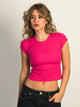 HARLOW ESSENTIAL RIBBED BABY TEE - NEON PINK HARLOW - Boathouse USA