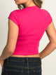 HARLOW ESSENTIAL RIBBED BABY TEE - NEON PINK HARLOW - Boathouse USA
