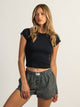 HARLOW ESSENTIAL RIBBED BABY TEE - NAVY