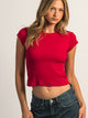 HARLOW ESSENTIAL RIBBED BABY TEE - PORT