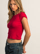 HARLOW ESSENTIAL RIBBED BABY TEE - PORT