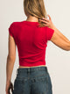 HARLOW ESSENTIAL RIBBED BABY TEE - PORT