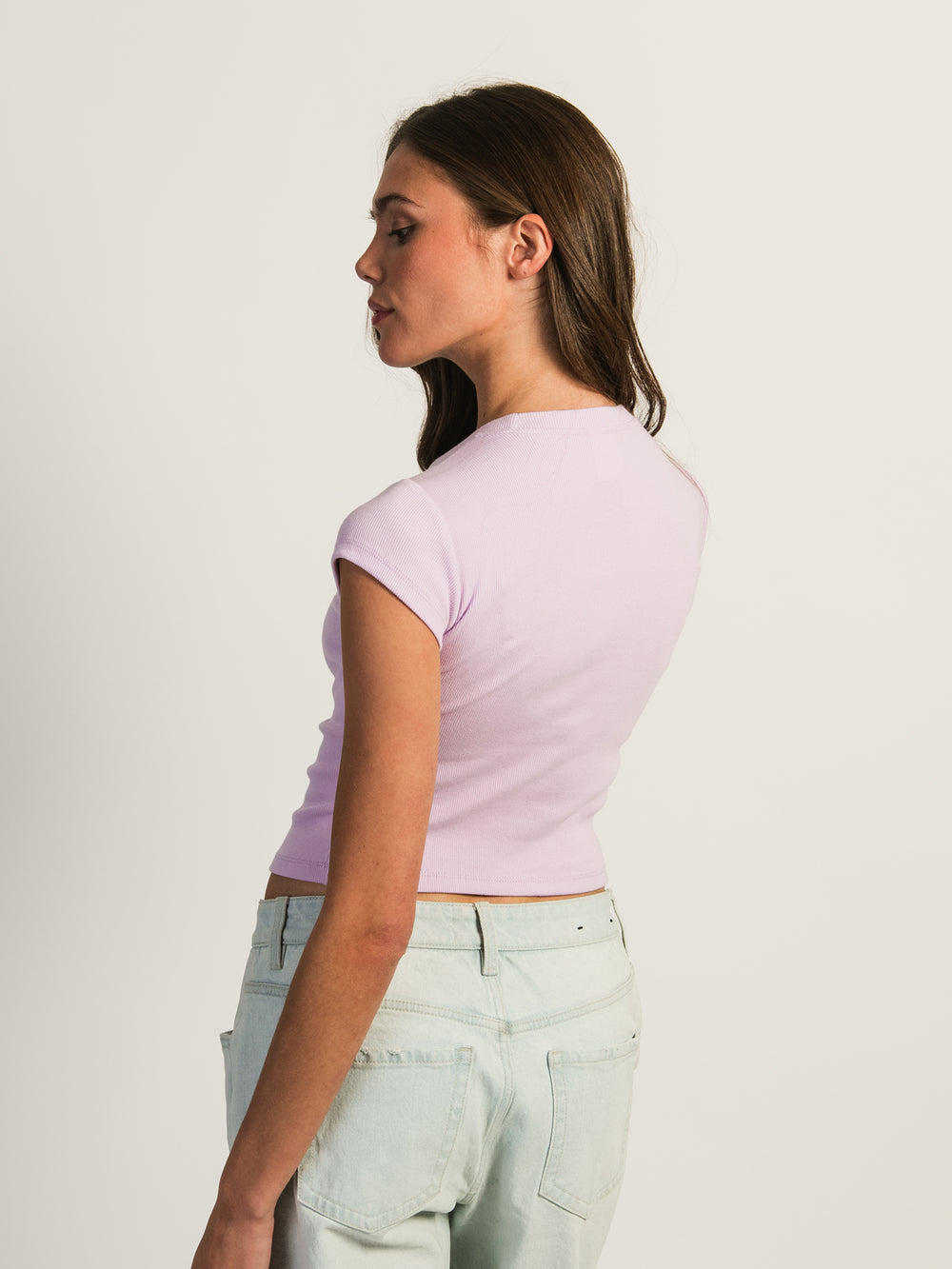 HARLOW ESSENTIAL RIBBED BABY TEE - PURPLE