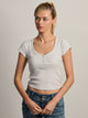 HARLOW IRIS HENLEY TEE - MELANGE HARLOW - Boathouse USA