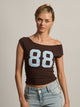 HARLOW CLAIRE TEE 88 - BROWN