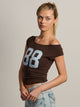 HARLOW CLAIRE TEE 88 - BROWN