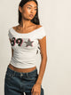 HARLOW CLAIRE PRINT TEE - CLOUD HARLOW - Boathouse USA