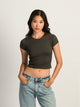 HARLOW RIBBED SEAMLESS TEE - CHARCOAL HARLOW - Boathouse USA