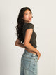 HARLOW RIBBED SEAMLESS TEE - CHARCOAL HARLOW - Boathouse USA