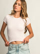 HARLOW RIBBED SEAMLESS TEE - BABY PINK HARLOW - Boathouse USA