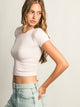 HARLOW RIBBED SEAMLESS TEE - BABY PINK HARLOW - Boathouse USA