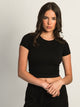 HARLOW RIBBED SEAMLESS TEE - BLACK HARLOW - Boathouse USA