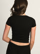 HARLOW RIBBED SEAMLESS TEE - BLACK HARLOW - Boathouse USA