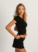 HARLOW RIBBED SEAMLESS TEE - BLACK HARLOW - Boathouse USA