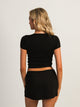 HARLOW RIBBED SEAMLESS TEE - BLACK HARLOW - Boathouse USA