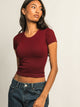 HARLOW RIBBED SEAMLESS TEE - BURGUNDY HARLOW - Boathouse USA