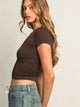 HARLOW RIBBED SEAMLESS TEE - CHOCOLATE HARLOW - Boathouse USA