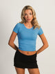 HARLOW RIBBED SEAMLESS TEE - ELECTRIC BLUE HARLOW - Boathouse USA