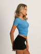 HARLOW RIBBED SEAMLESS TEE - ELECTRIC BLUE HARLOW - Boathouse USA