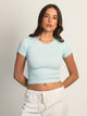 HARLOW RIBBED SEAMLESS TEE - LIGHT BLUE HARLOW - Boathouse USA