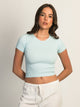 HARLOW RIBBED SEAMLESS TEE - LIGHT BLUE HARLOW - Boathouse USA