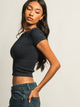 HARLOW RIBBED SEAMLESS TEE - NAVY HARLOW - Boathouse USA