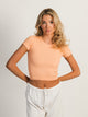 HARLOW RIBBED SEAMLESS TEE - PEACH HARLOW - Boathouse USA