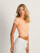 HARLOW RIBBED SEAMLESS TEE - PEACH HARLOW - Boathouse USA