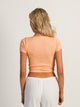 HARLOW RIBBED SEAMLESS TEE - PEACH HARLOW - Boathouse USA