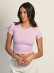 HARLOW RIBBED SEAMLESS TEE - PURPLE HARLOW - Boathouse USA