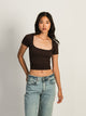 HARLOW SQUARENECK SEAMLESS TEE - CHOCOLATE HARLOW - Boathouse USA