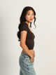 HARLOW SQUARENECK SEAMLESS TEE - CHOCOLATE HARLOW - Boathouse USA