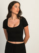 HARLOW SQUARENECK SEAMLESS TEE - BLACK HARLOW - Boathouse USA
